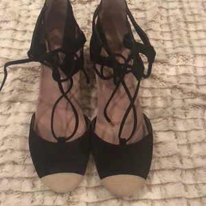 Lace up wedges